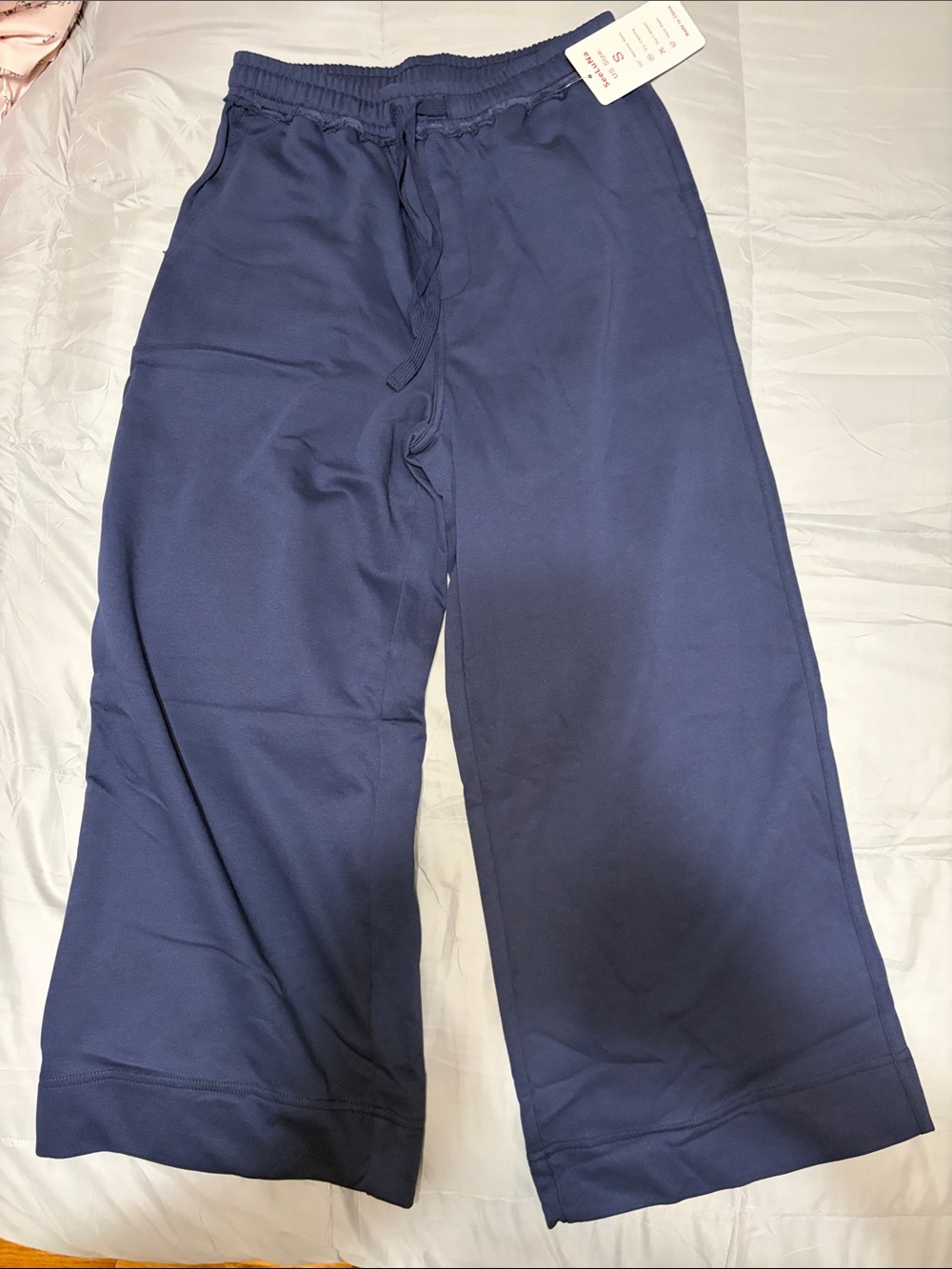 Wide-Leg Sweatpants - Navy